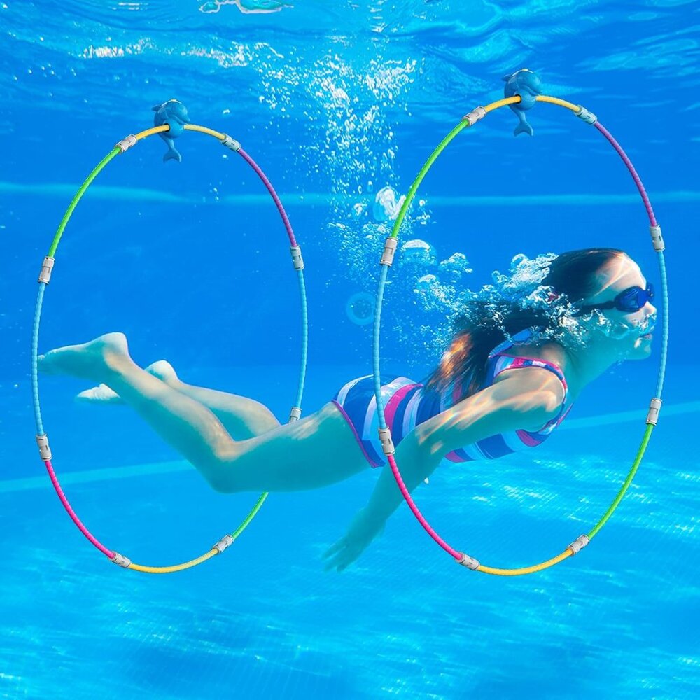 Kids Pool Toys Floating Rings for Diving Practice 2 Pack